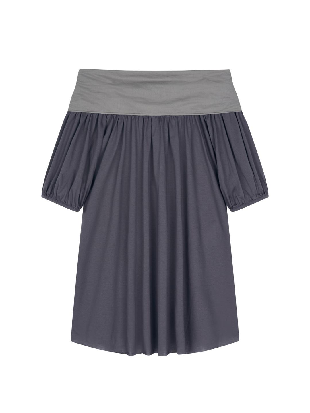 Back Ribbon Top - Grey