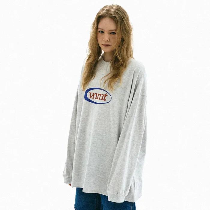 [08/25 예약배송] Sport logo supersize long sleeve t-shirt_light gray