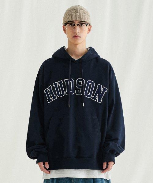 허드슨 빅 오버 핏 후드 스웨트셔츠 [네이비]