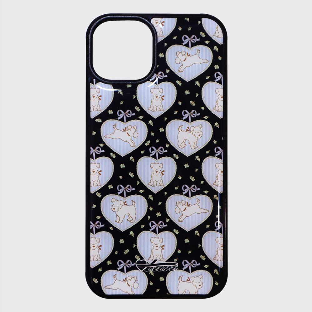 [05/09 예약배송] Puppy black phone case (에폭시 케이스)