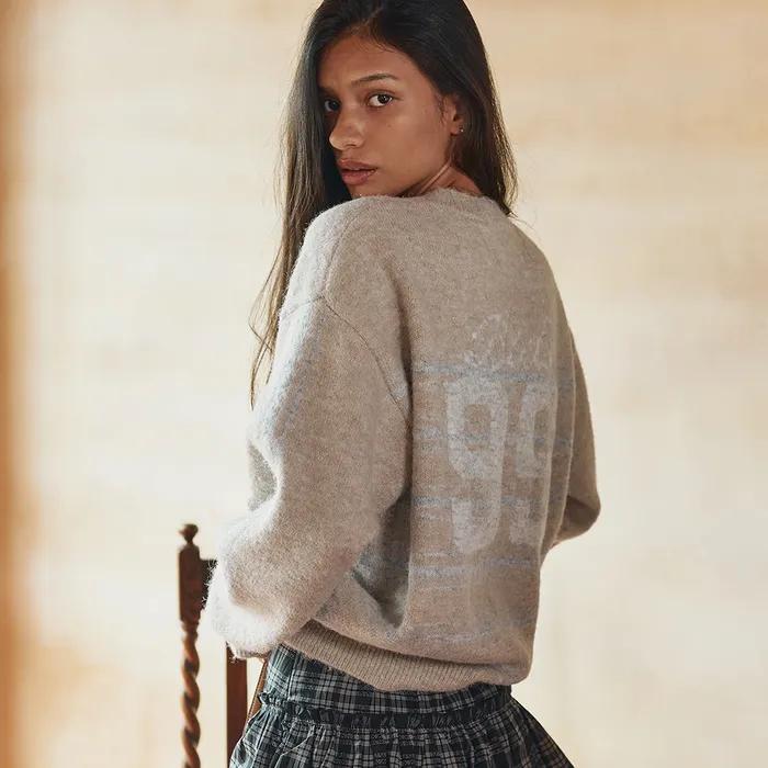 [쁨이 pick]95 Vintage Stripe Knit-Beige