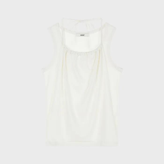 DEINET HALTER LAYERED TOP IN WHITE