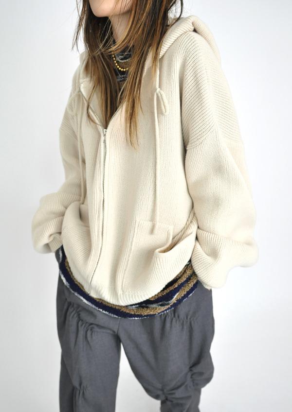 knit hood zip up(4color)