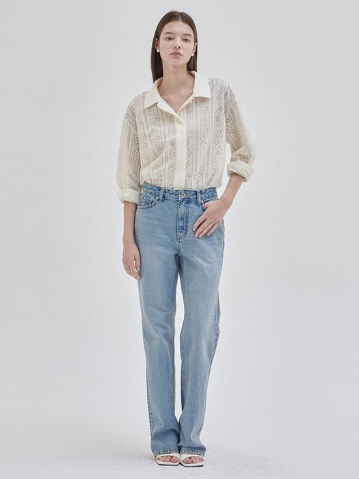24SN straight fit denim [V/BL]