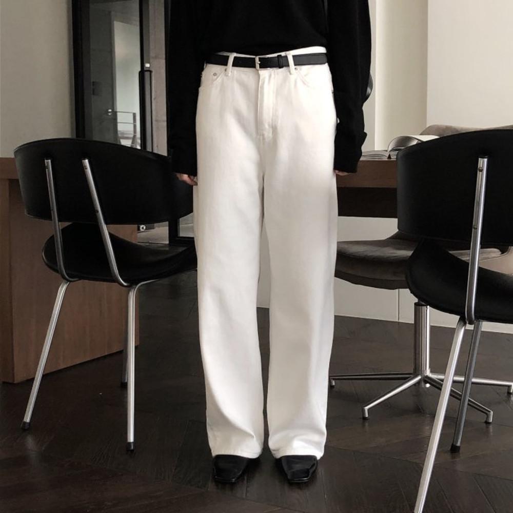 오버클래식 뮤 기모 진 와이드데님 화이트진 블랙진 (2c)