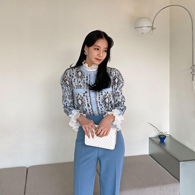 자가드 패턴 가디건