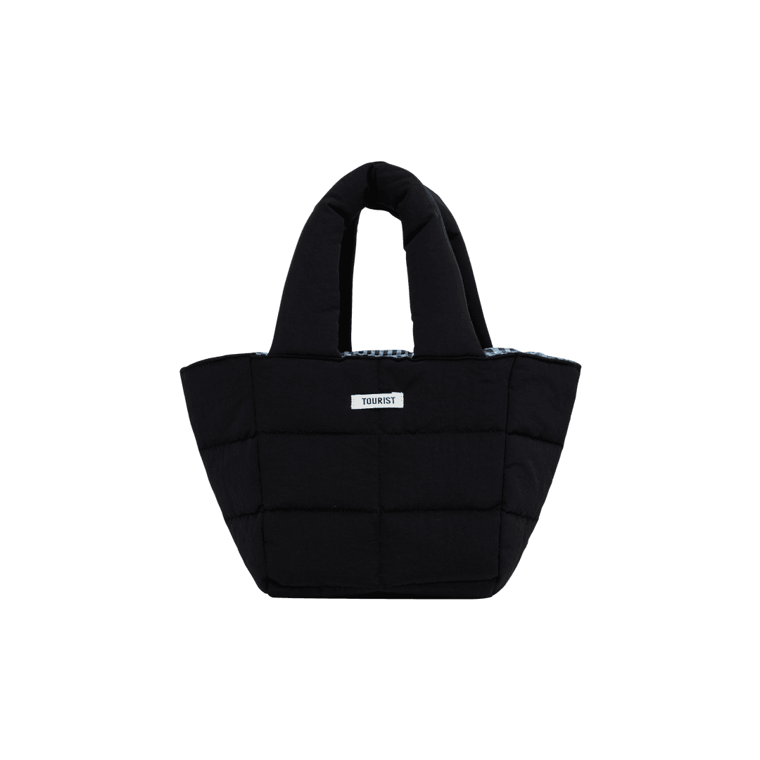 [12/28 예약 발송]REVERSIBLE PADDED GINGHAM CHECK TOTE BAG, DIANA BLACK