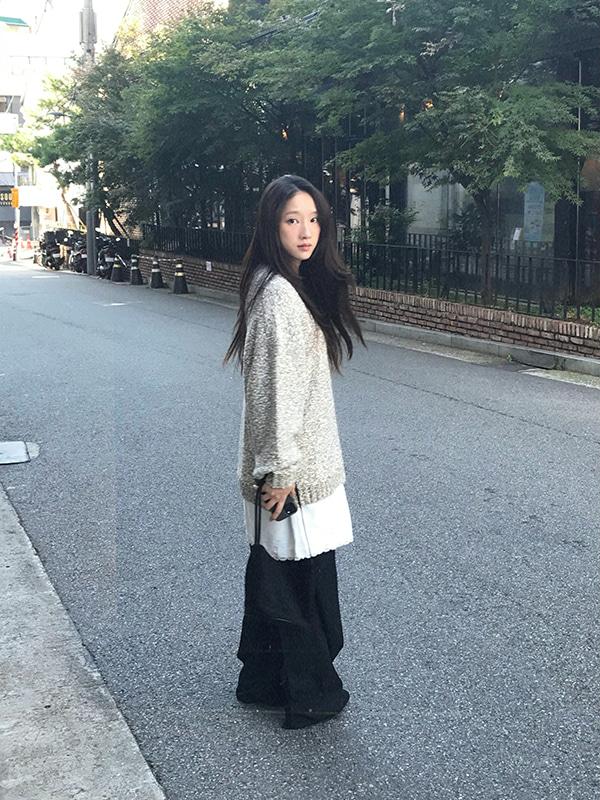 블렘토 플레인 핀턱 와이드 슬랙스