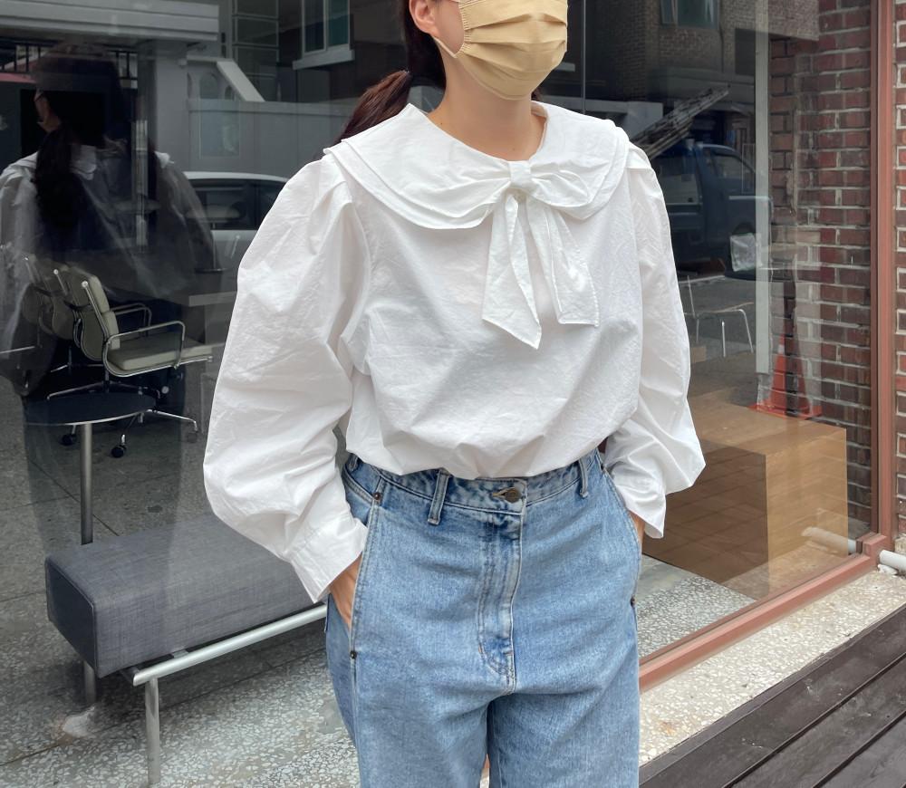 그랜드마)  리본 블라우스(고밀도면)