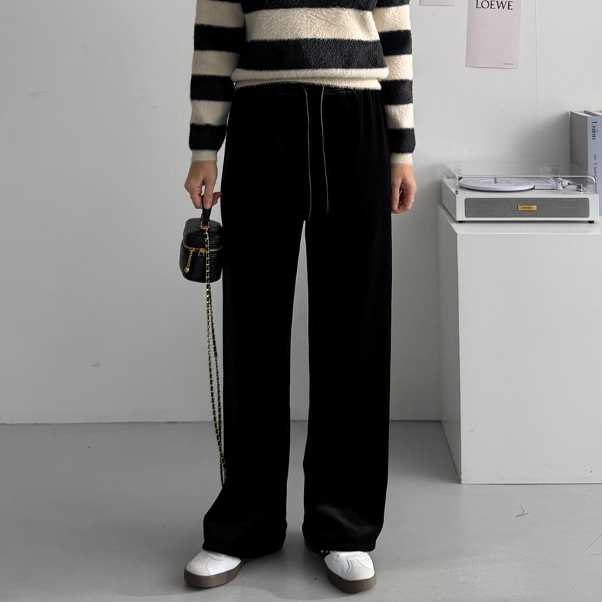 프리미엄원단 융기모 벨벳팬츠 숏기장 추가 키작녀