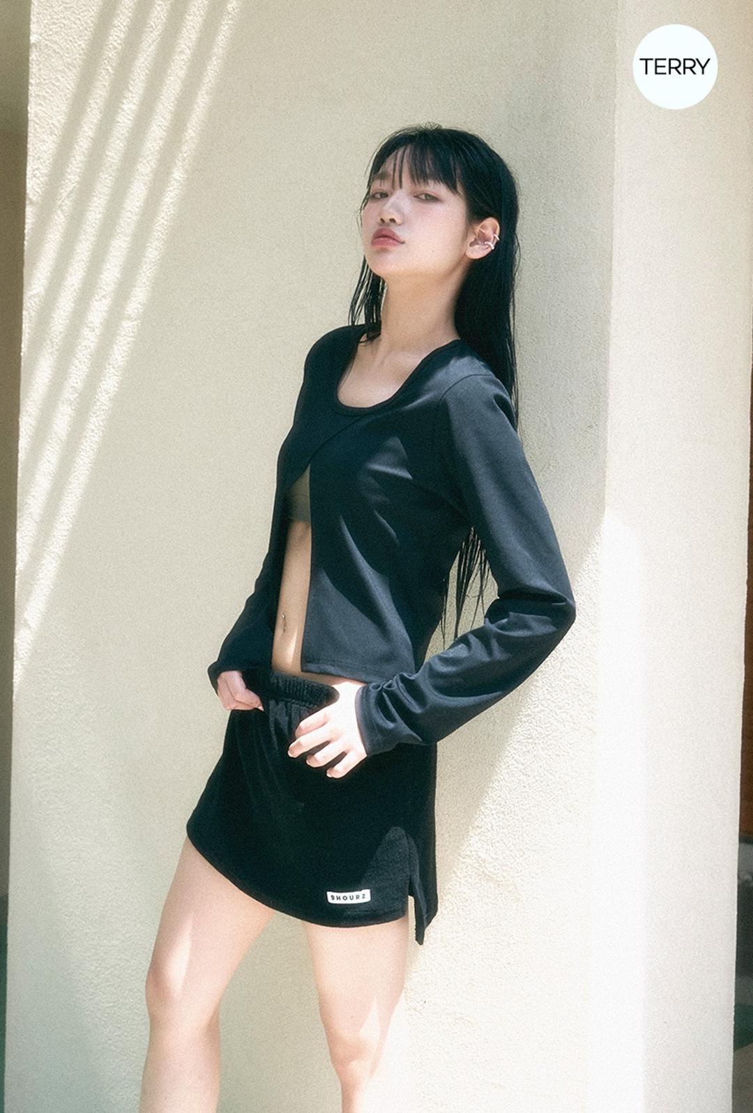 히든 테리 힙커버업 SK [ 블랙 ]