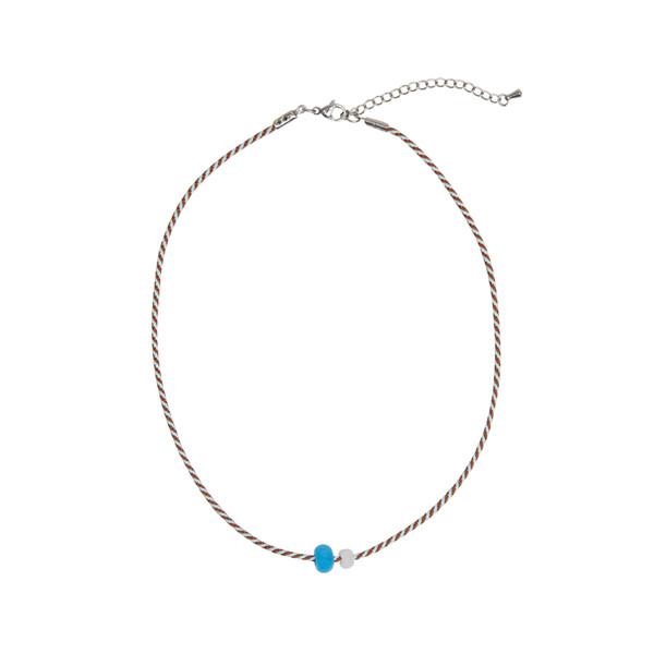 TWO JADE RINGS NECKLACE (BLUE)