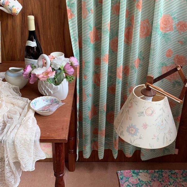 rose line fabric (green)