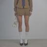 Cotton Pleats Micro Skort Soft Brown