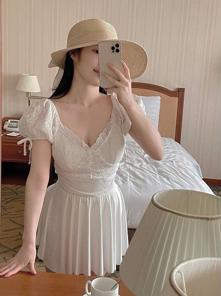 보니따 레이스 셔링 스커트세트 모노키니 원피스 수영복