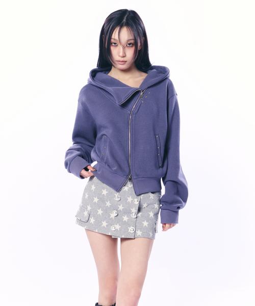 CURVE HOOD ZIP-UP / PURPLE