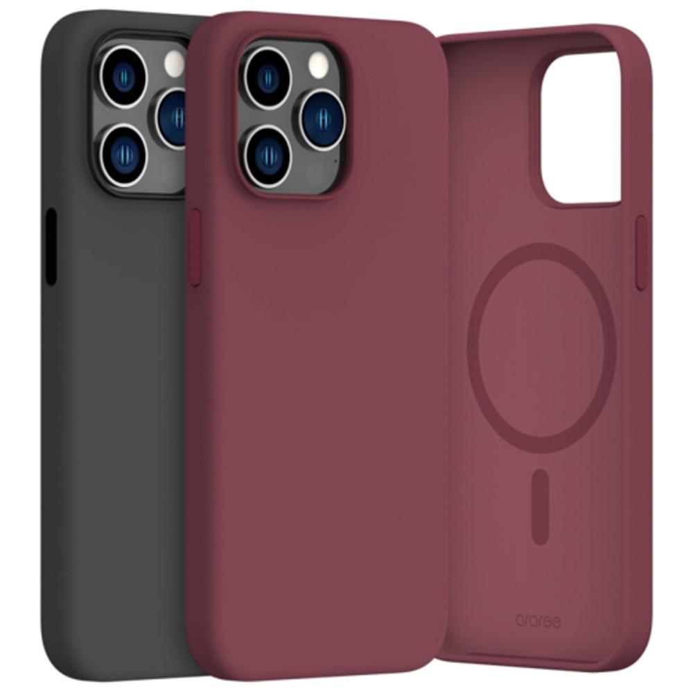 아라리 아이폰15 프로 맥스 플러스 케이스 슬림 실리콘 맥세이프 타이포스킨M