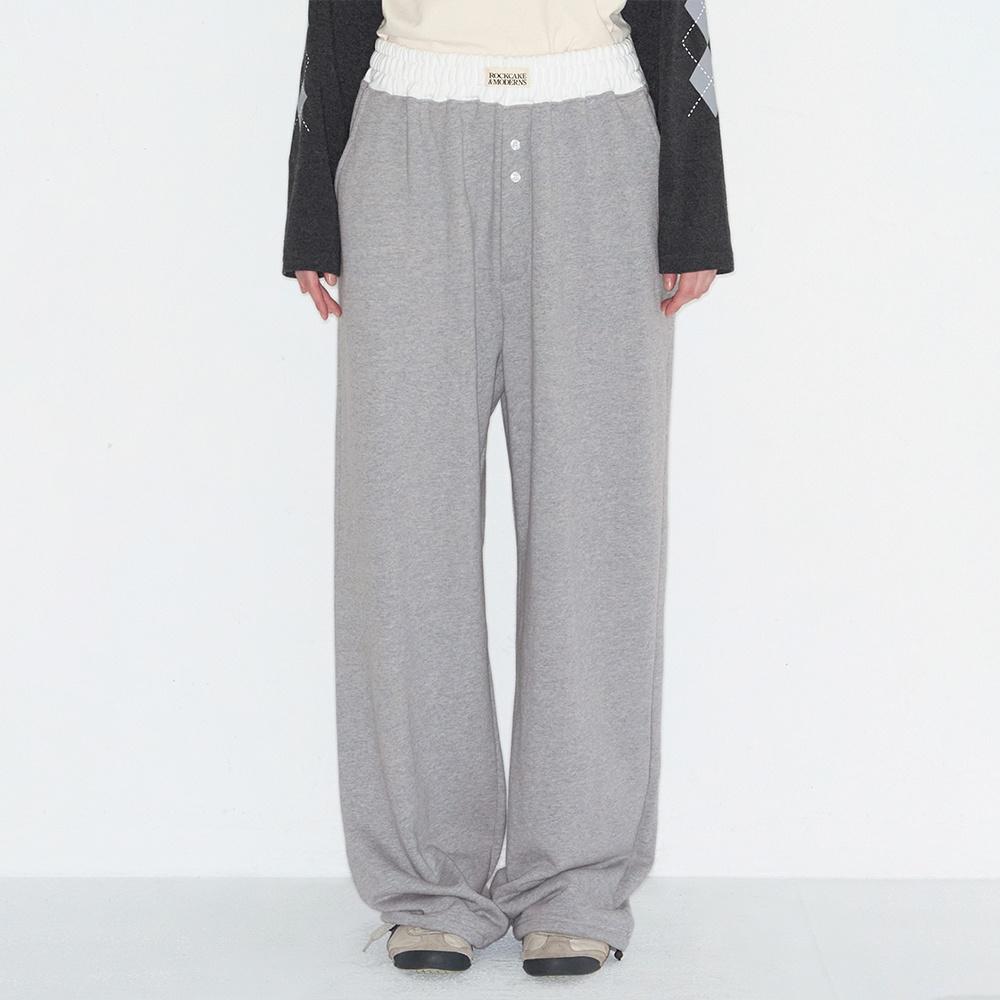 Waist Layerd 2way Jogger - Gray