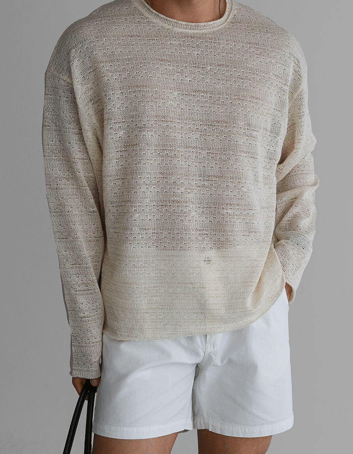 아론 린넨 긴팔 티셔츠