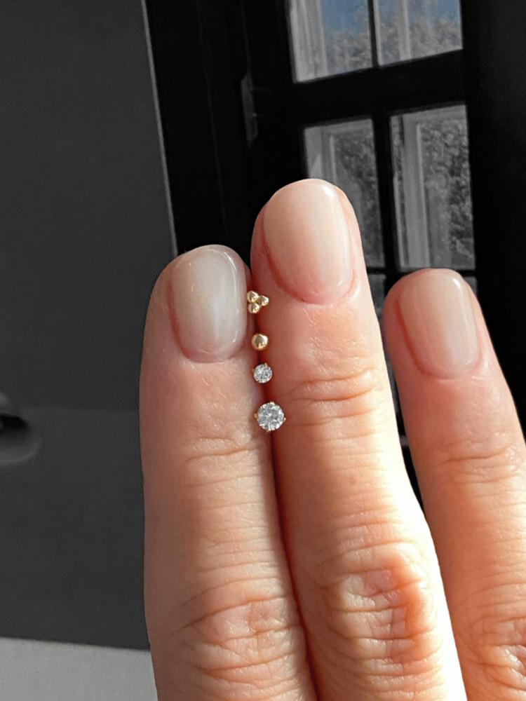 14K 인터널 라블렛 피어싱 초미니 볼 큐빅 미니