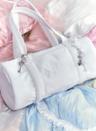NECY STUDIO Love Lock White Bucket Bag