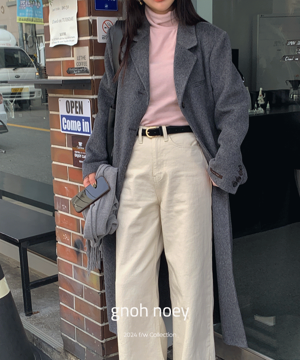 MADEby)알파카테일러드코트-차콜