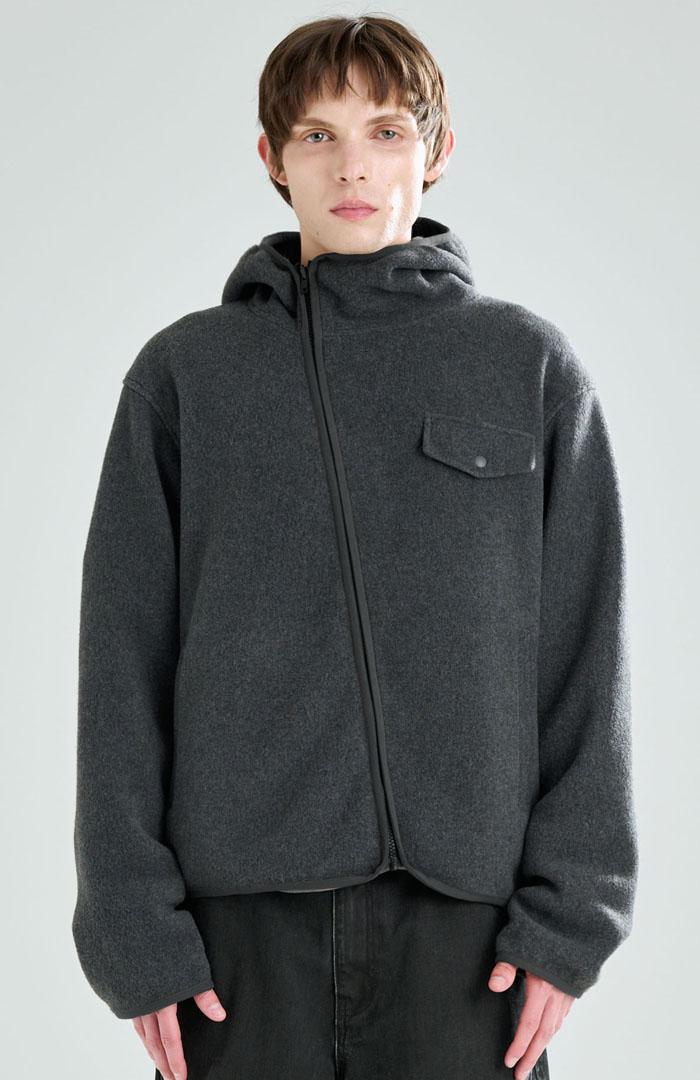 FLEECE HOODY ZIPUP JACKET(DG)