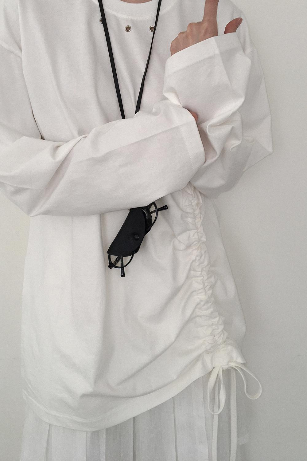 ILET SHIRRING T-SHIRT