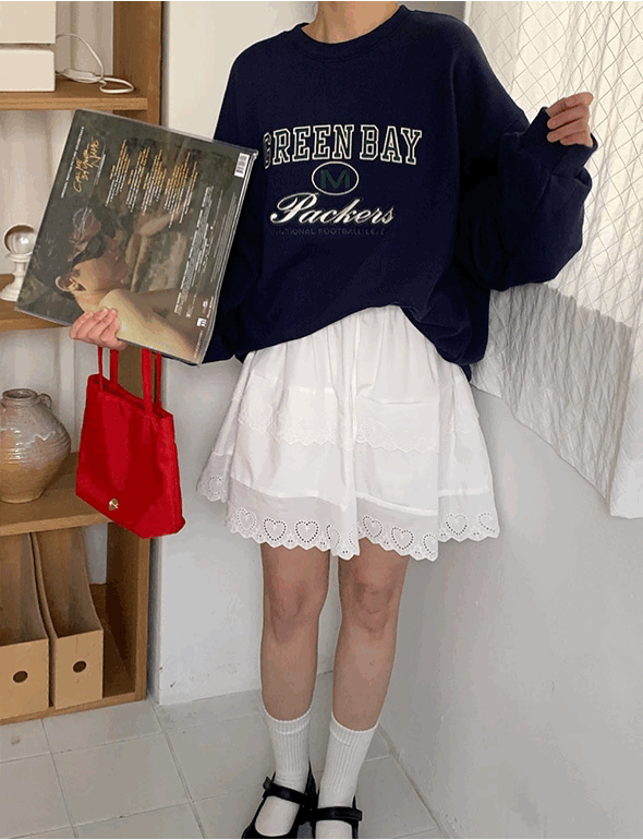 하트 레이스 스커트(2color)