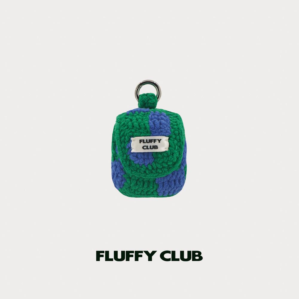 플러피 클럽(FLUFFY CLUB) 에어팟 1 & 2 케이스  Checkerboard AirPods 1 & 2 CASE (GREEN + BLUE)
