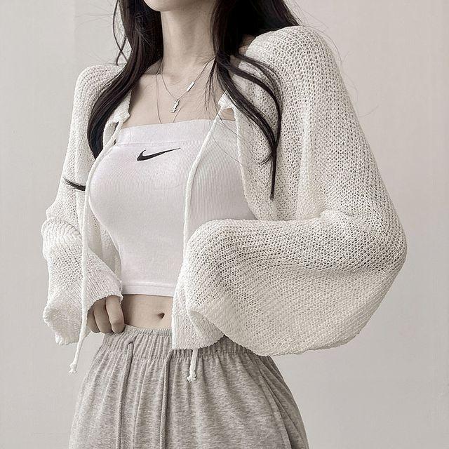 한여름까지 쭉!! 오버핏 리본끈 볼레로 니트 얇은 가디건 7color_디데이뉴