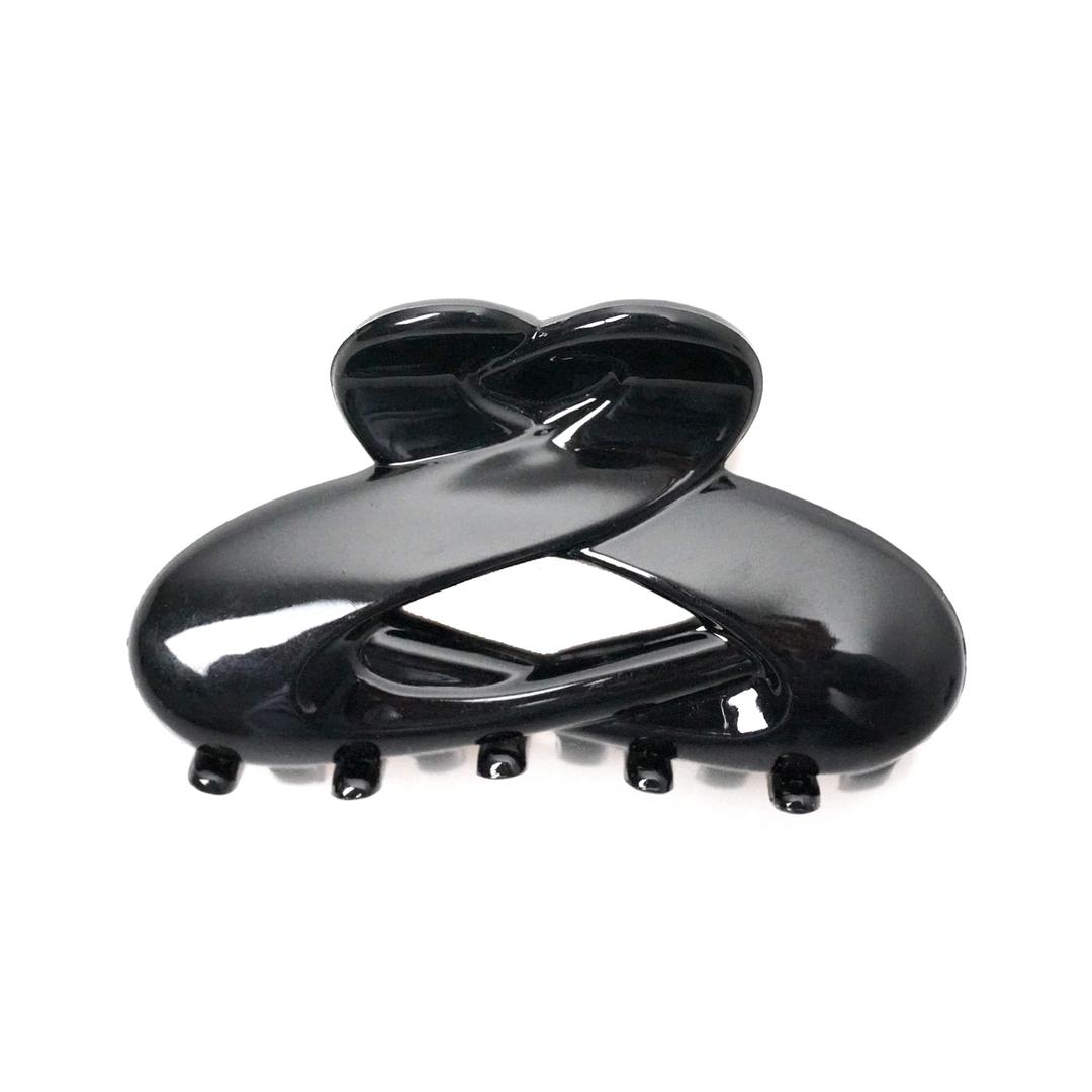 heart metallic hairpin (black)
