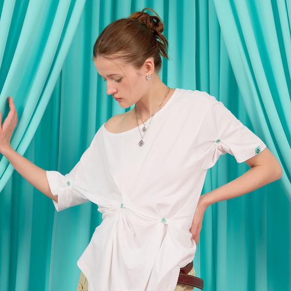 BUTTON T-SHIRT / white