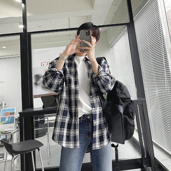 그랜디 오버핏 체크 셔츠 (3 color)