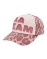 Leopard Patch Cotton Ball Cap (Pink)