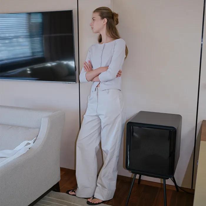 Roll-up Straight Pants (Natural Beige)