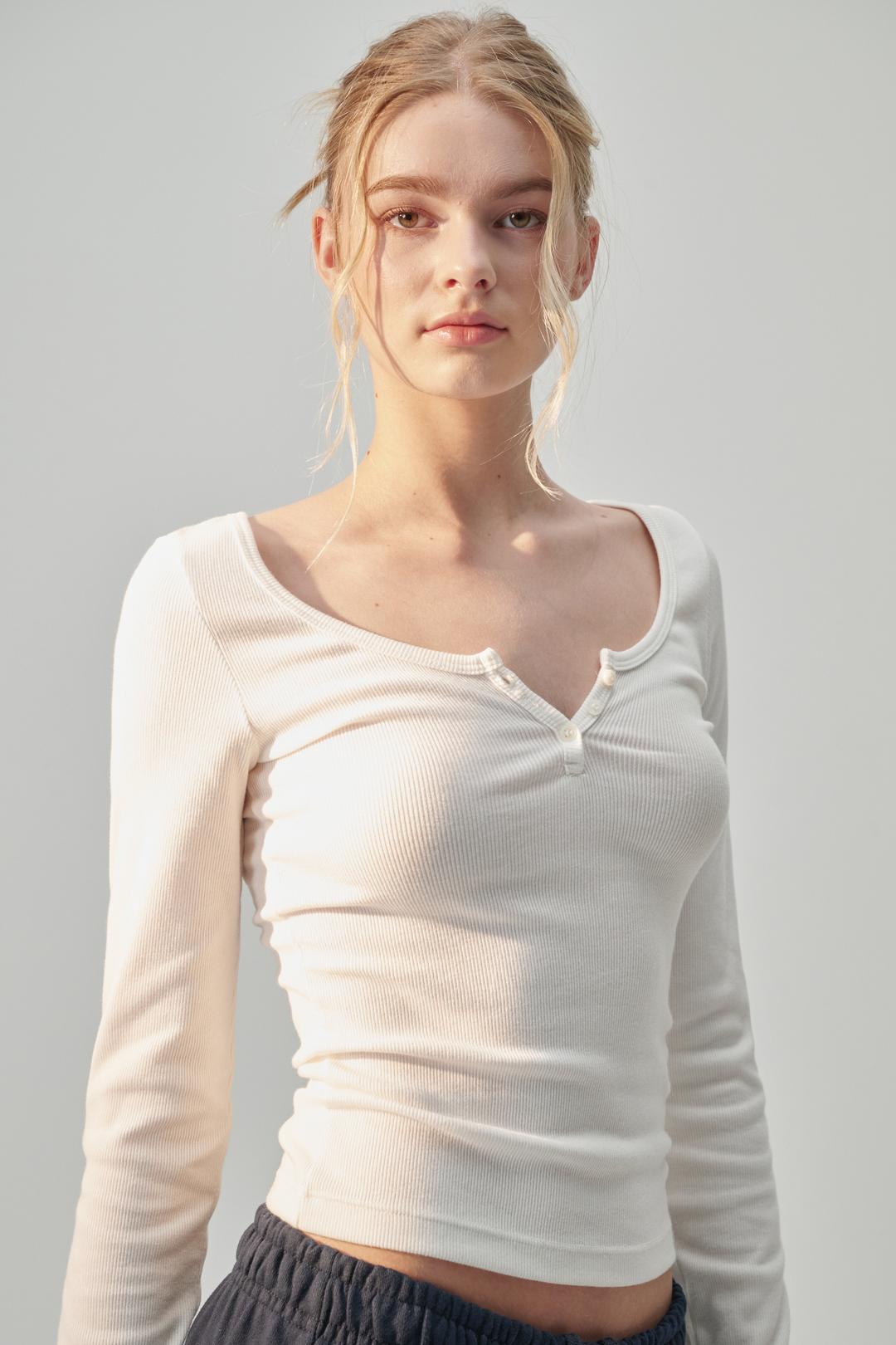 CLASSIC BUTTON TEE (WHITE)