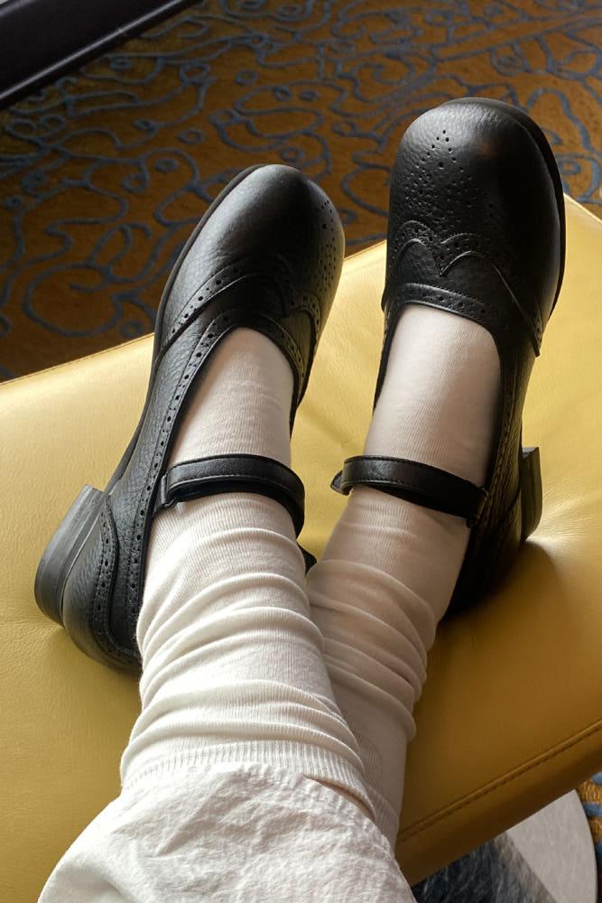 24PF 아일렛 메리제인  / 블랙 / 2cm