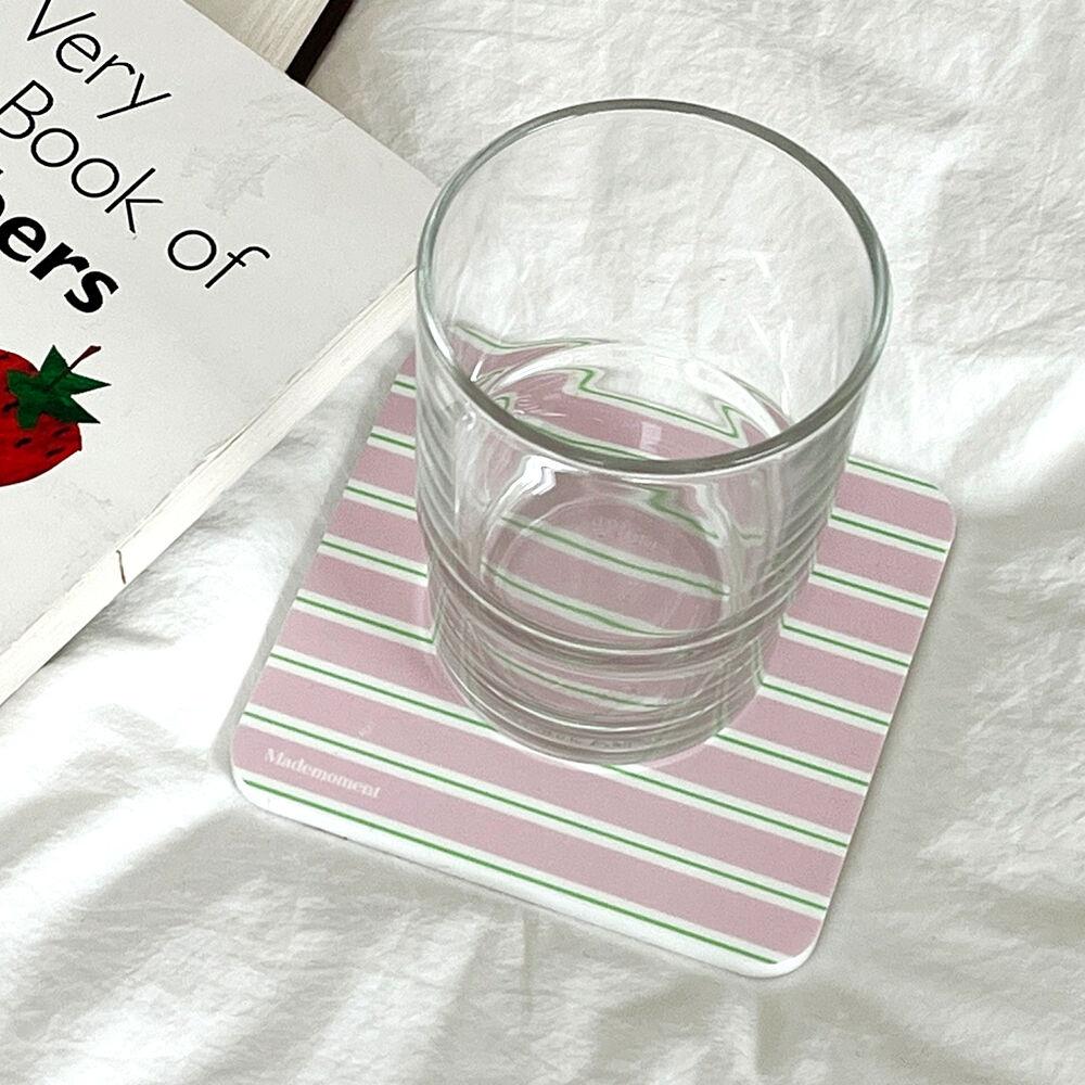 코지 스트라이프 핑크 아크릴코스터