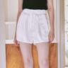 LACE SATIN SHORTS WHITE