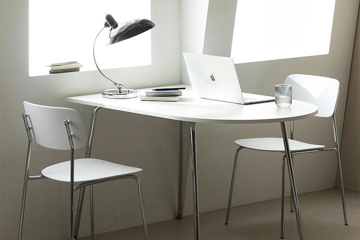 프롬 반타원 2인용 식탁 스틸 테이블 1200