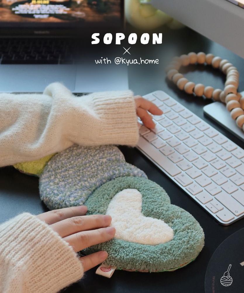 [소푼] Love Love Love mini Rug  데스크러그 키보드러그 팜레스트 책상러그 데스크테리어 (3 size)
