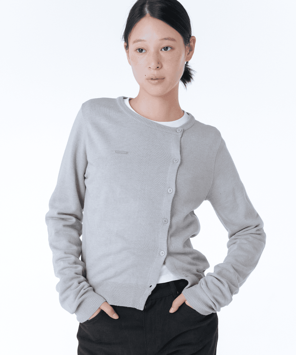 Unbalanced knit cardigan GREY