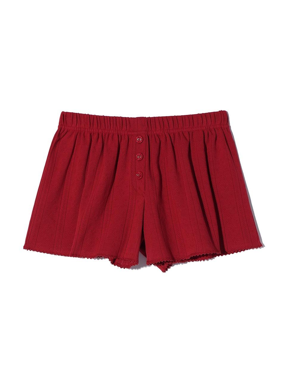 EYELET SHORTS RED