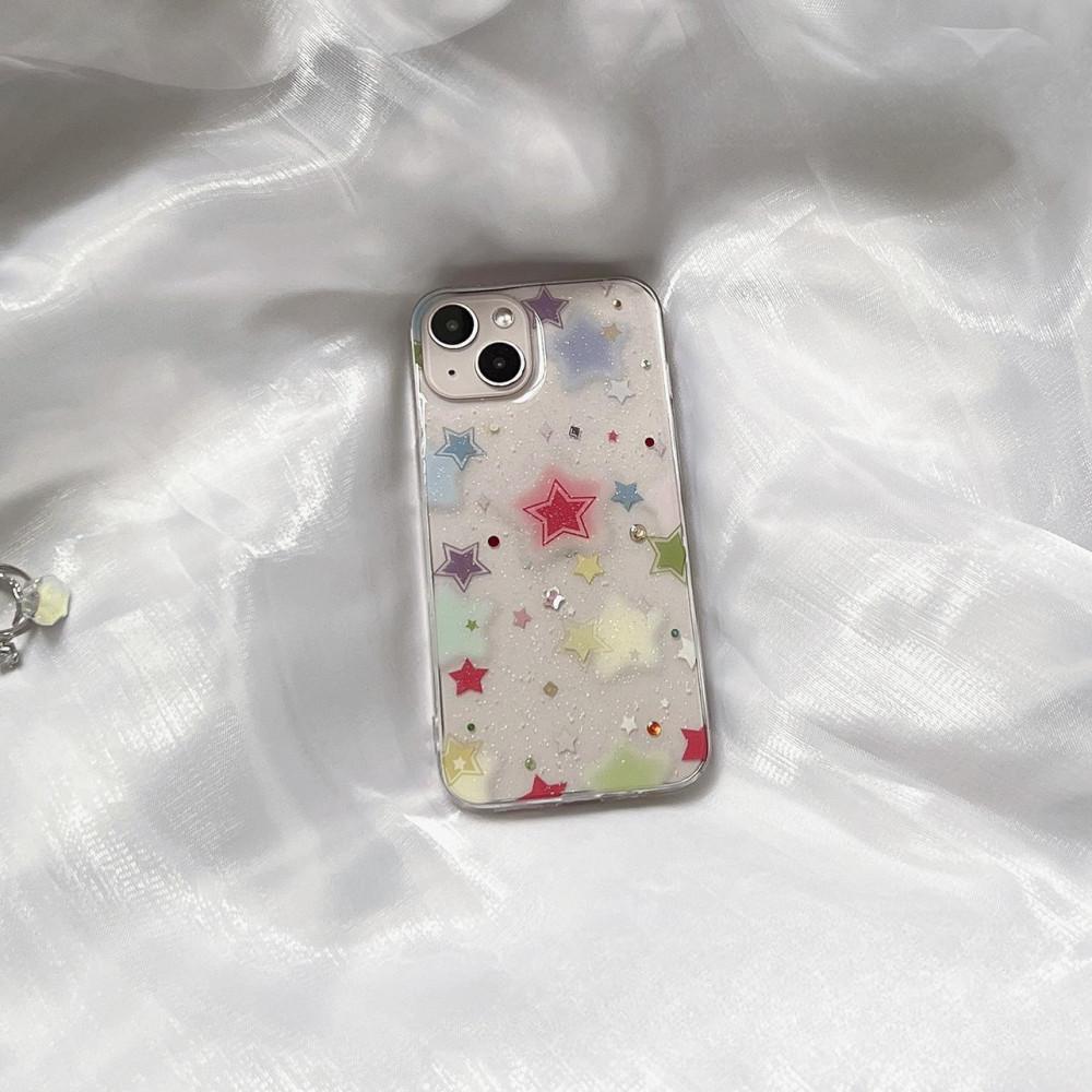 수심 Rainbow Star Case 아이폰 스타 케이스 별 투명 y2k 키치 유니크