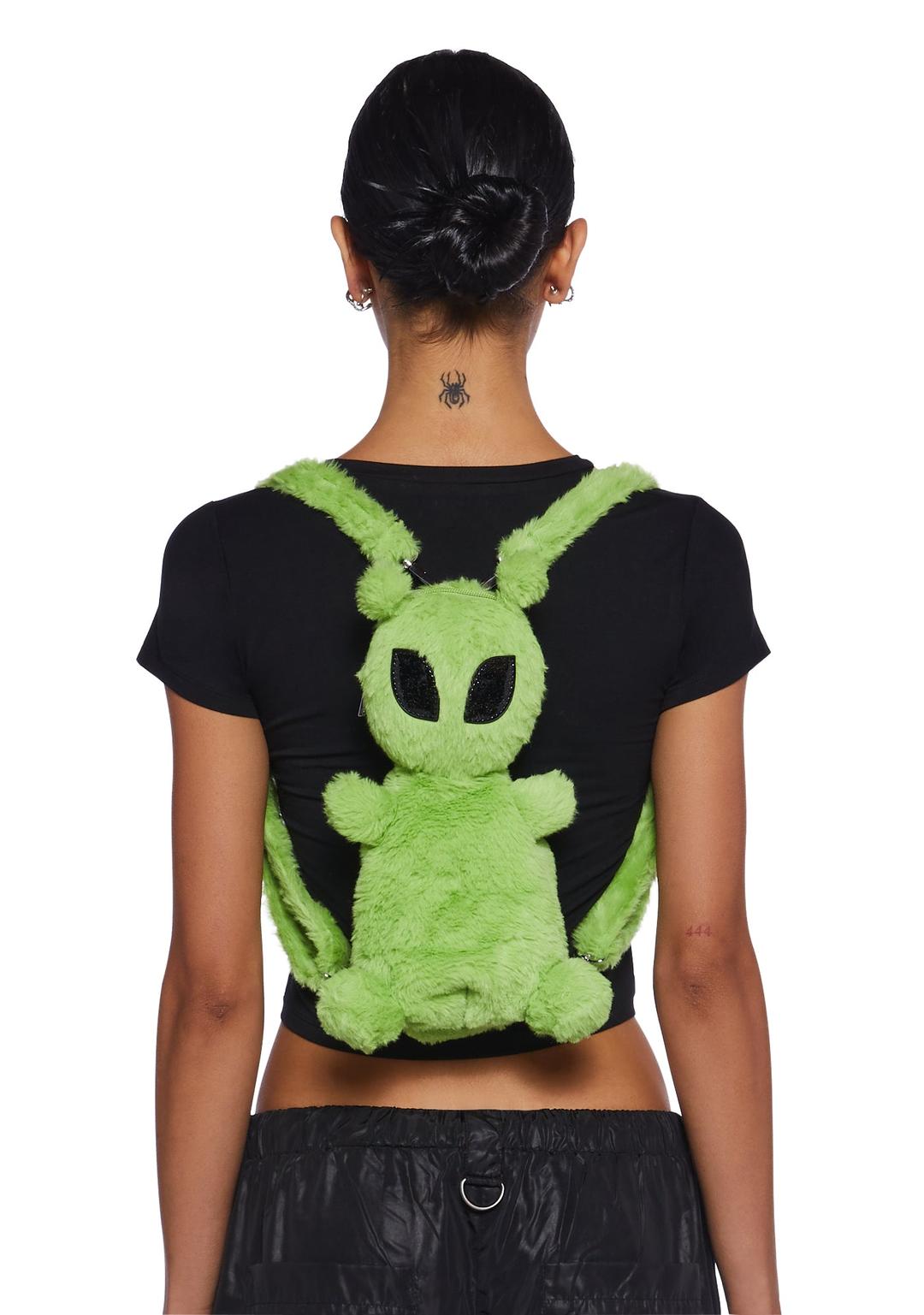 Space Raver Alien Backpack - GREEN / ONE SIZE