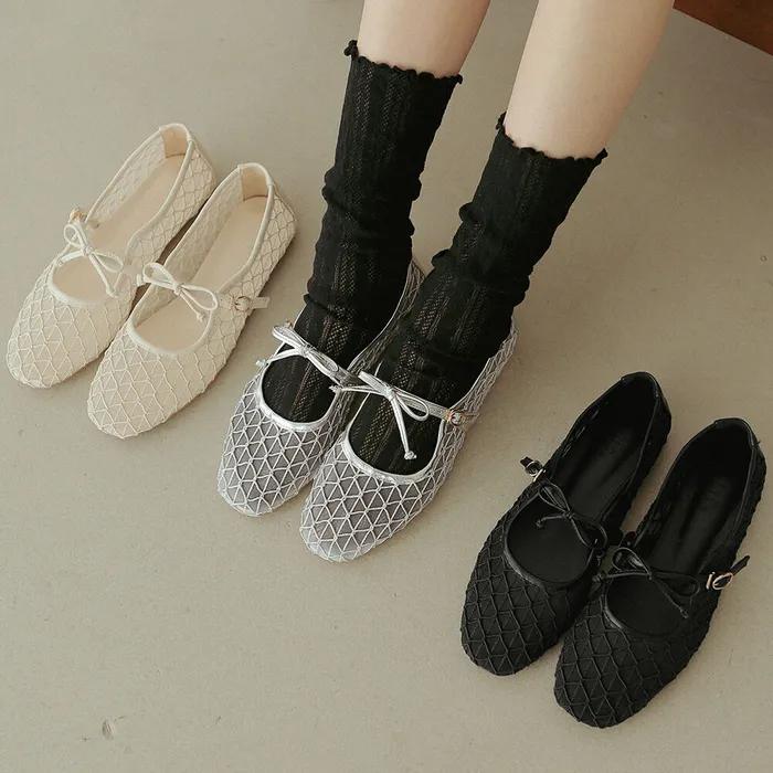 ljh7105 ribbon mesh maryjane flat _ 3colors