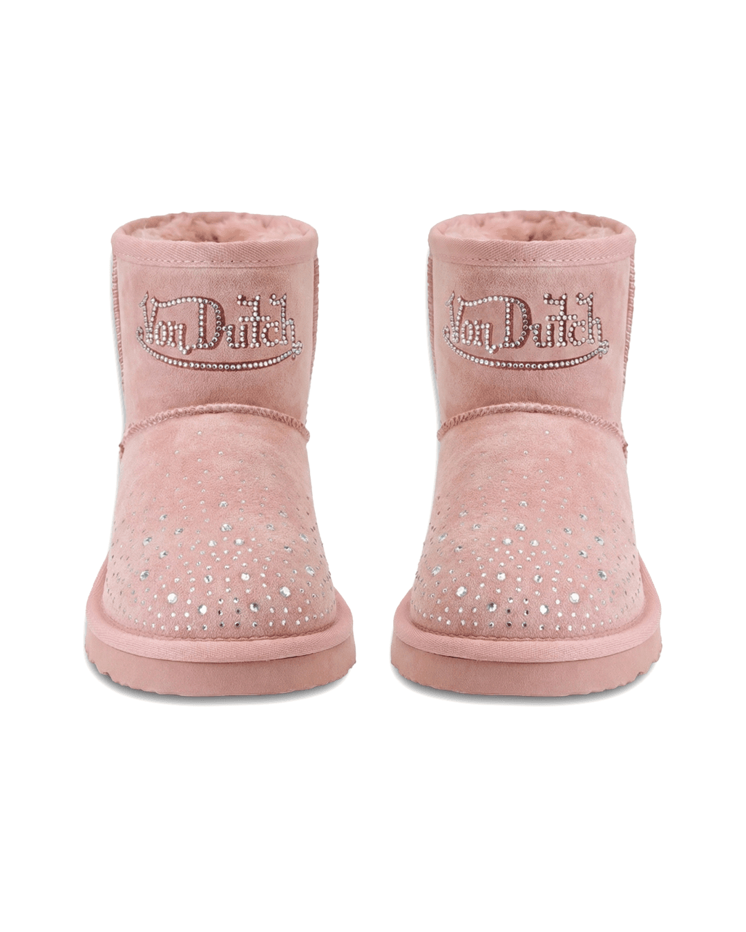 RHINESTONE SHEARLING BOOT - PINK - 36