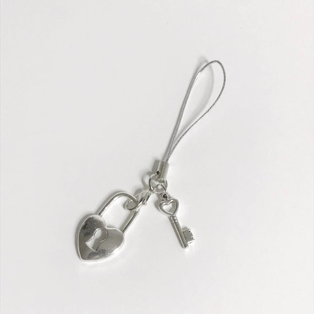 미니 하트 자물쇠 키링