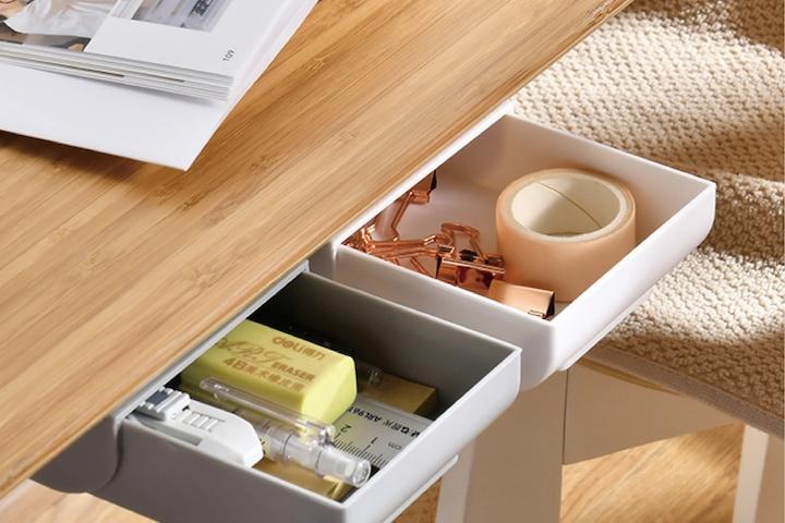 부착식 히든 서랍 책상밑 슬라이딩 미니 수납함 3size